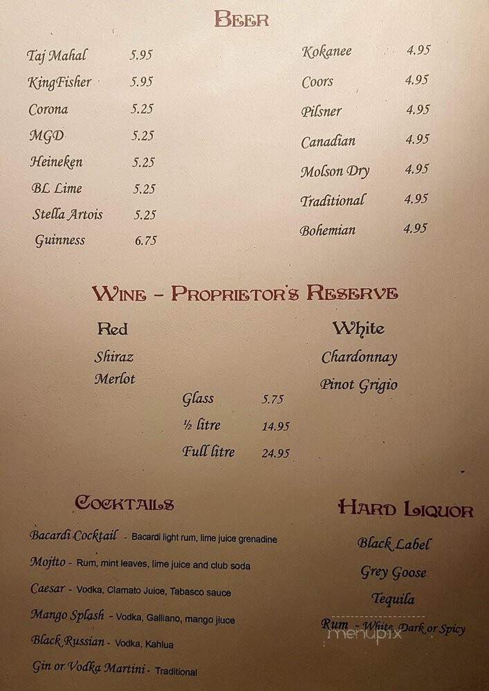 Spices of Punjab - Regina, SK menu_pic