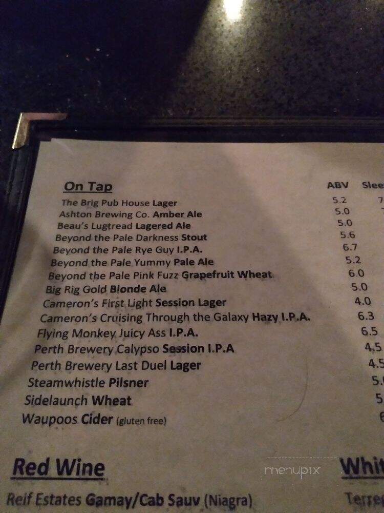 The Brig Eatery & Pub - Ottawa, ON menu_pic