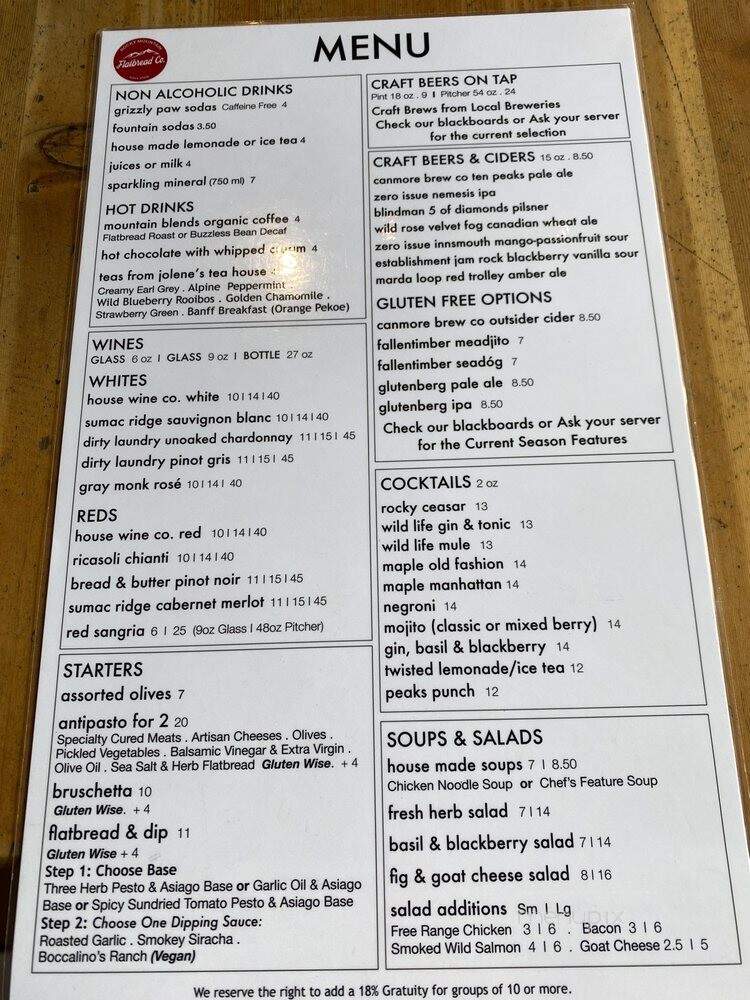Rocky Mountain Flatbread Co. - Canmore, AB menu_pic
