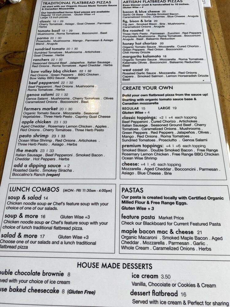 Rocky Mountain Flatbread Co. - Canmore, AB menu_pic