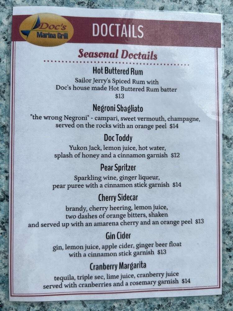 Dokis Marina Restaurant - Dokis, ON menu_pic