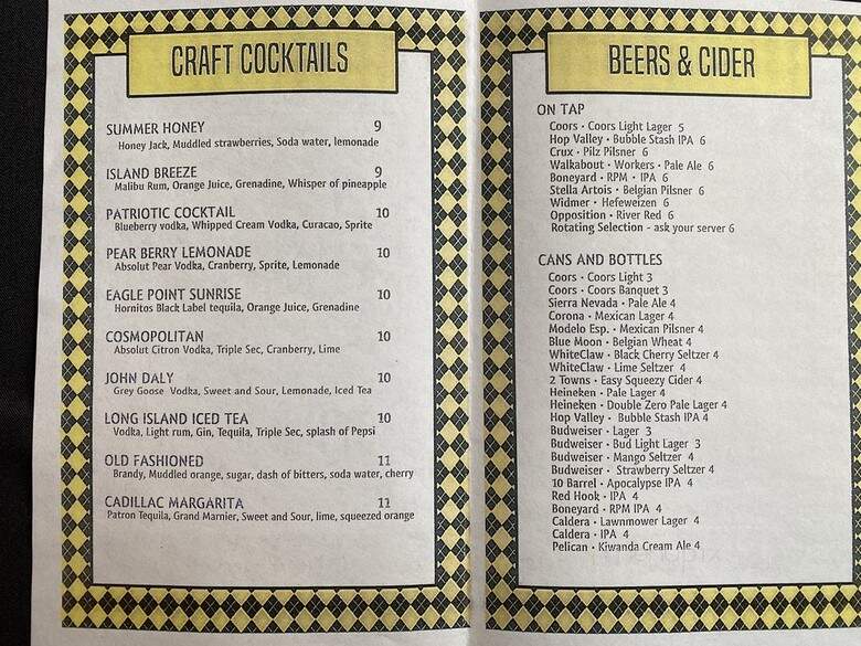 Eagle Point Restaurant - La Ronge, SK menu_pic