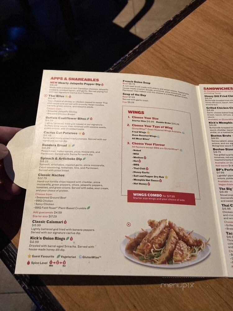 Boston Pizza - Richmond, BC menu_pic