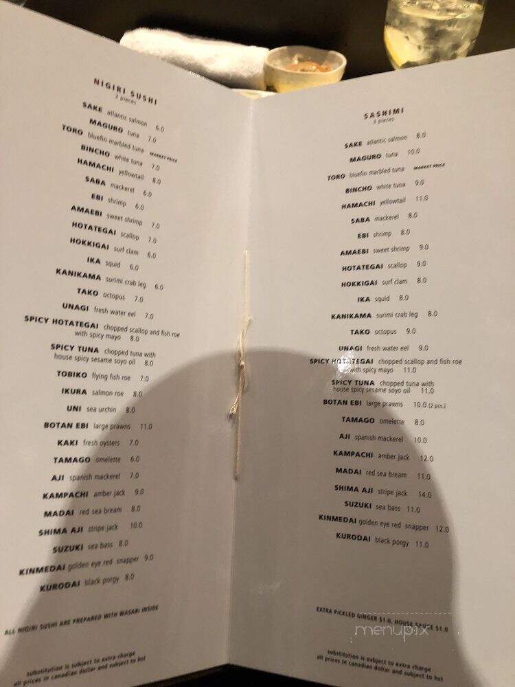 Fune Japanese Restaurant - Toronto, ON menu_pic