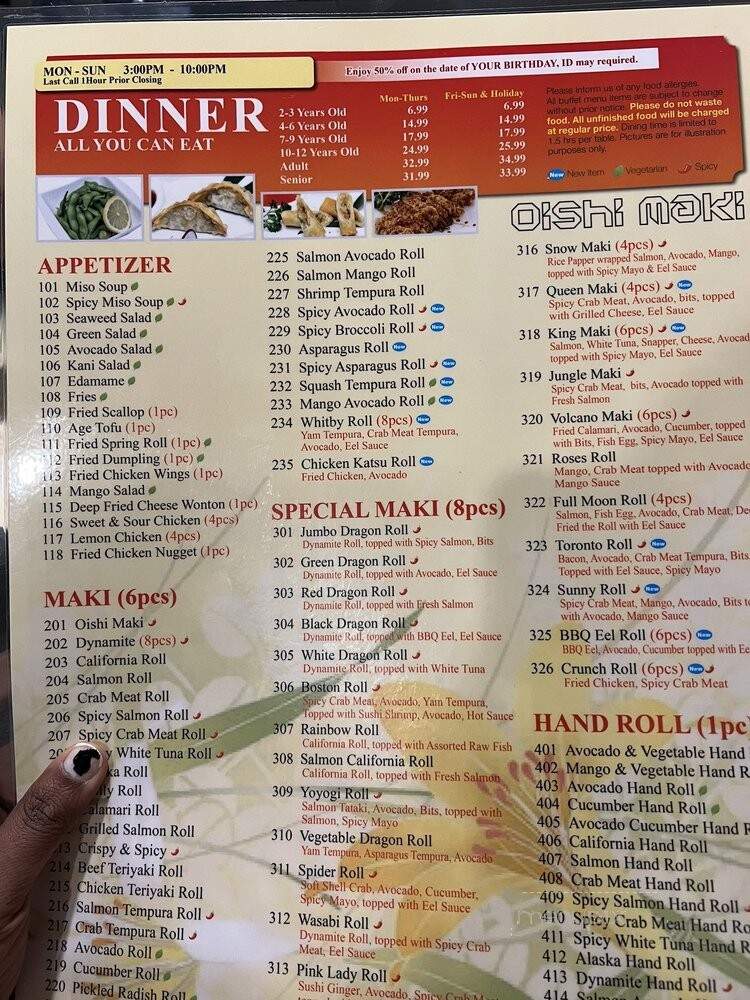Oishi Maki - Whitby, ON menu_pic