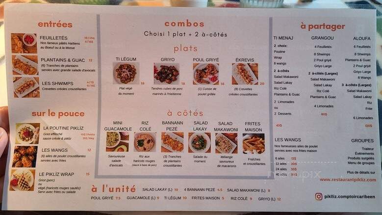 Restaurant Pik-Liz - Montreal, QC menu_pic