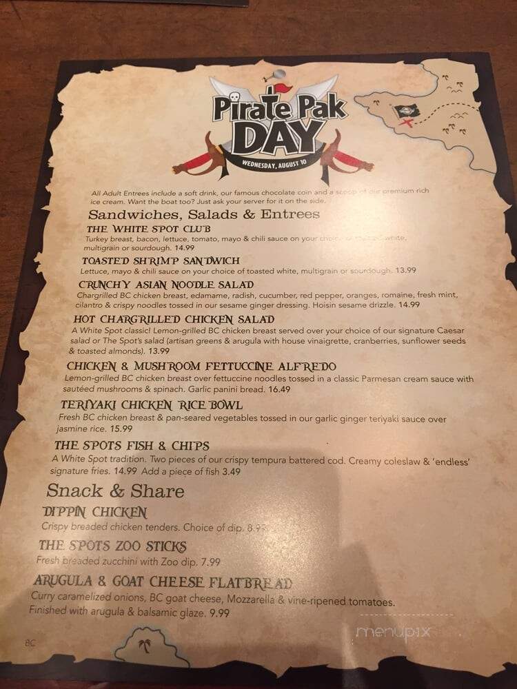 White Spot Restaurant - Vancouver, BC menu_pic