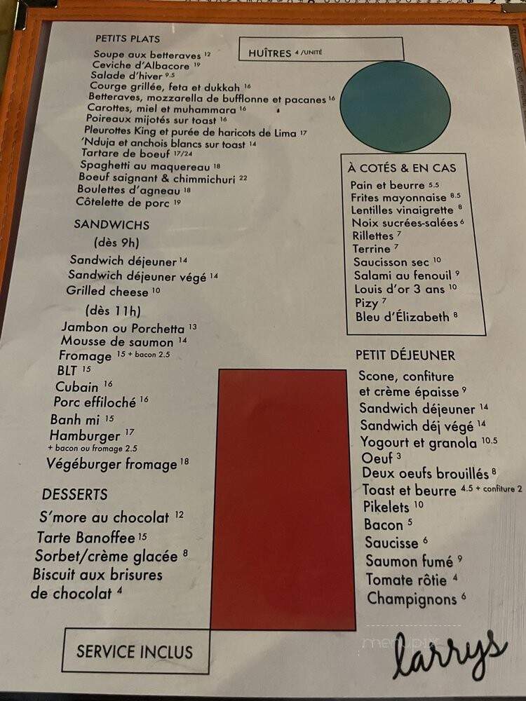 Lawrence - Montreal, QC menu_pic