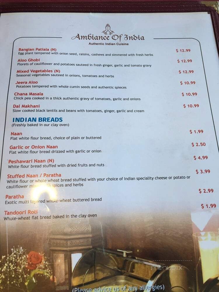 Ambiance of India - Mississauga, ON menu_pic