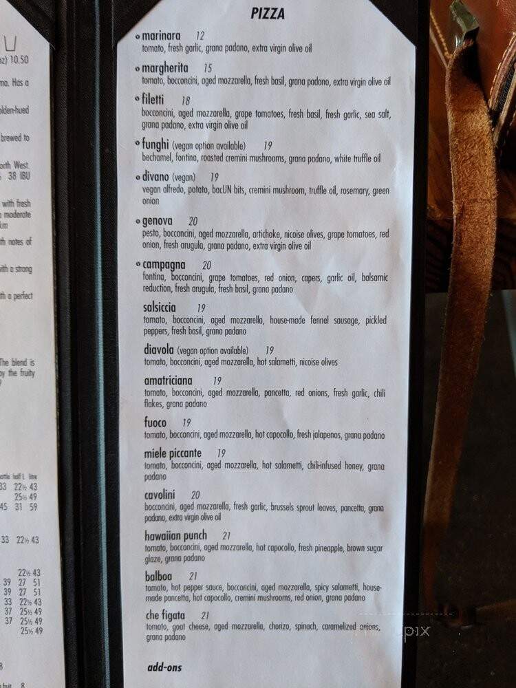 Pizzeria Barbarella - Vancouver, BC menu_pic