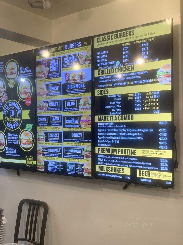 Craft Burger - Toronto, ON menu_pic