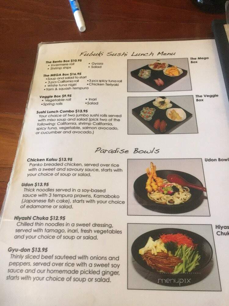 Fubuki Sushi Invermere - Invermere, BC menu_pic