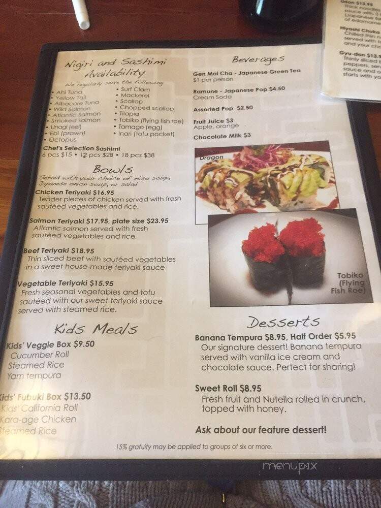 Fubuki Sushi Invermere - Invermere, BC menu_pic