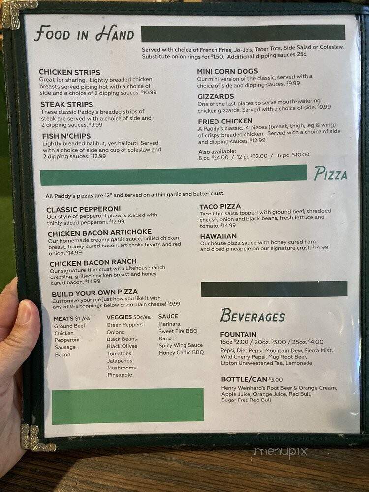 Paddy's - Coeur D'Alene, ID menu_pic
