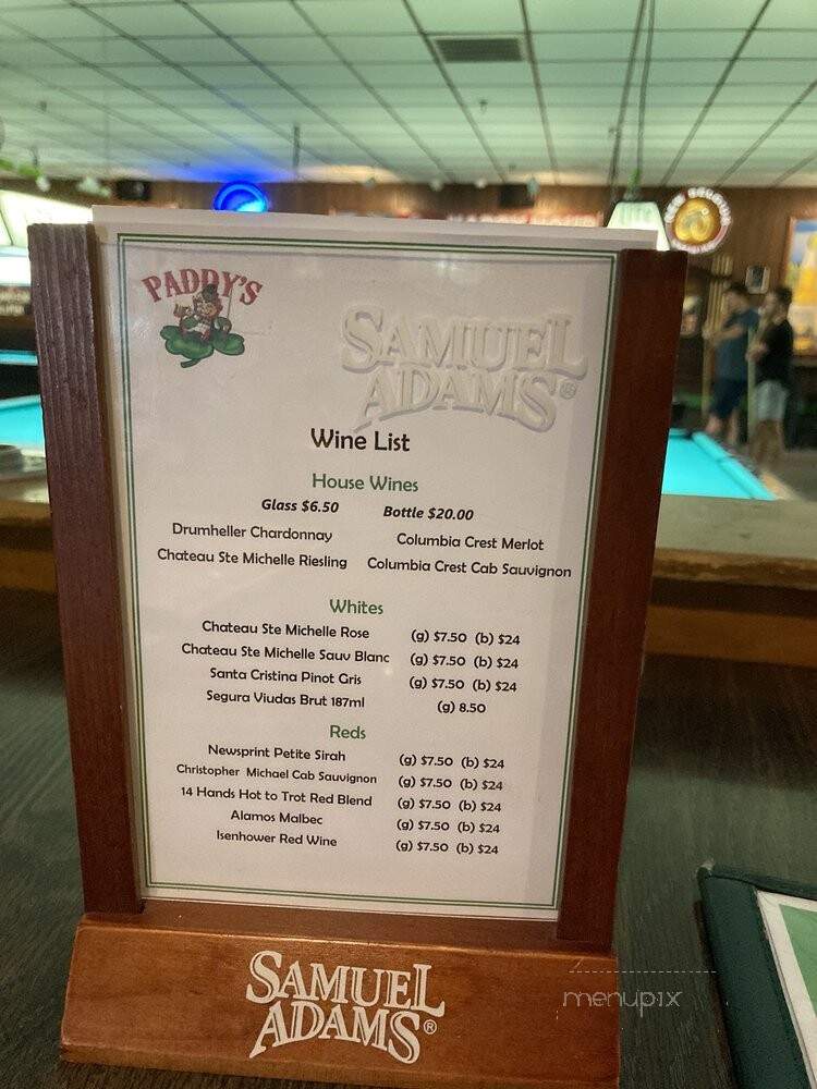 Paddy's - Coeur D'Alene, ID menu_pic