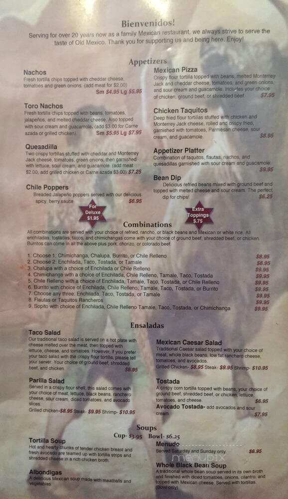 Toro Viejo - Coeur D'Alene, ID menu_pic