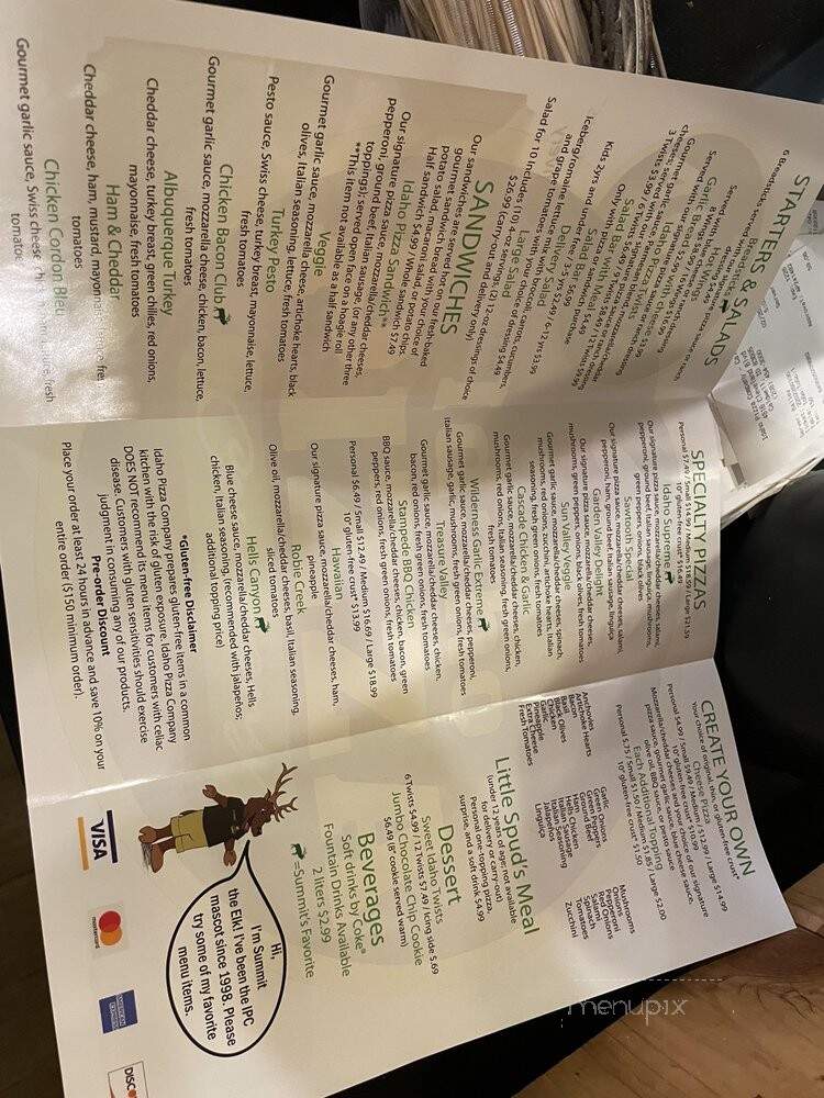 Idaho Pizza Co - Caldwell, ID menu_pic