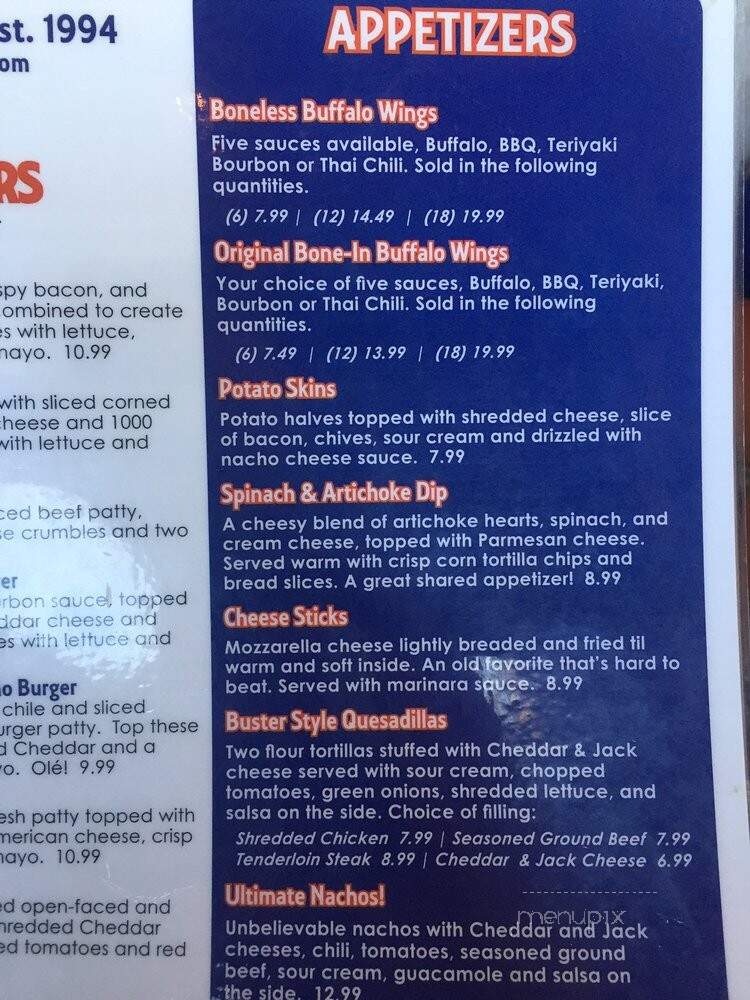 Buster's Restaurant - Eagle, ID menu_pic