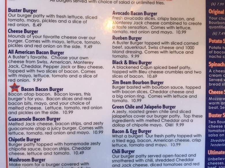 Buster's Restaurant - Eagle, ID menu_pic