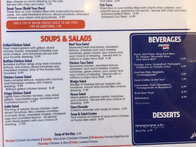 Buster's Restaurant - Eagle, ID menu_pic