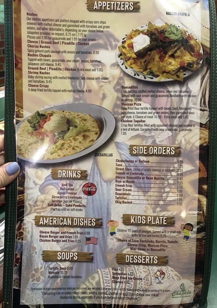 Chapala Restaurant - Boise, ID menu_pic