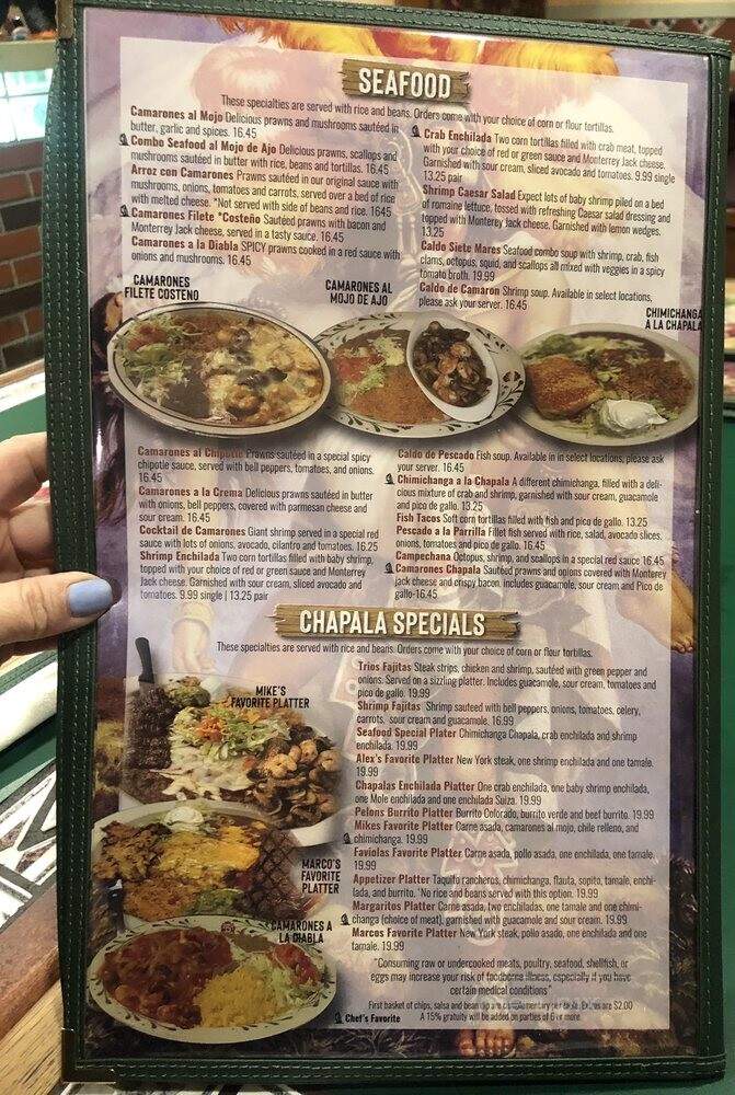 Chapala Restaurant - Boise, ID menu_pic