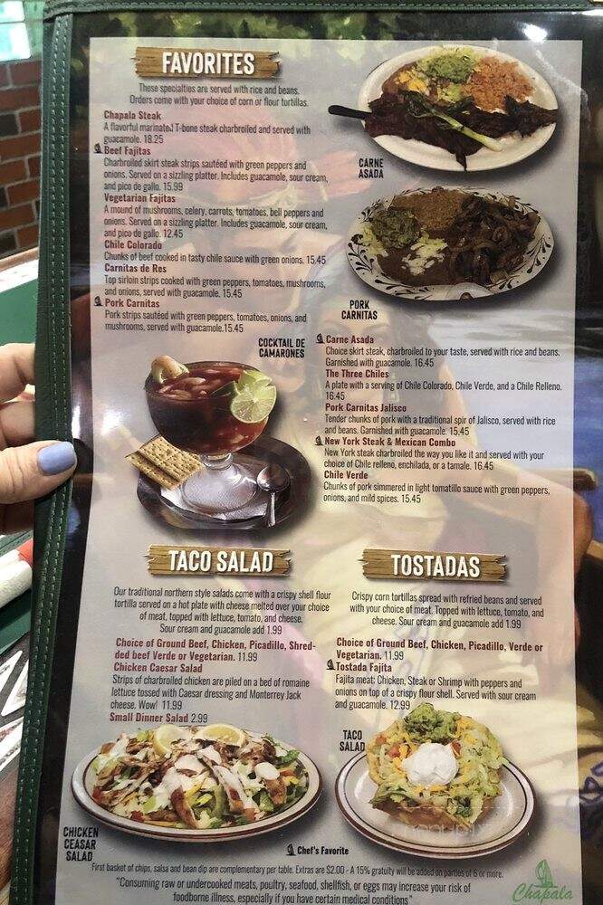 Chapala Restaurant - Boise, ID menu_pic