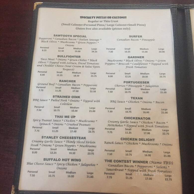 Papa Brunee's - Stanley, ID menu_pic