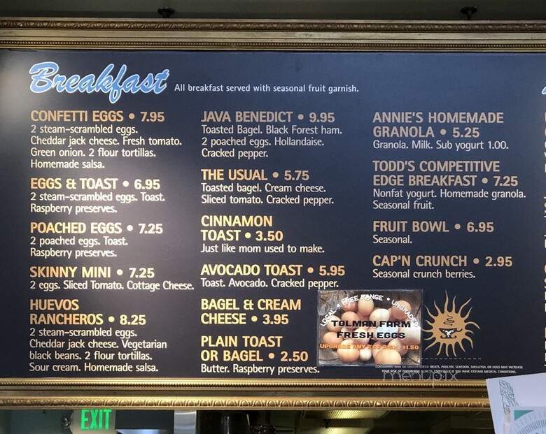 Java Downtown Boise - Boise, ID menu_pic