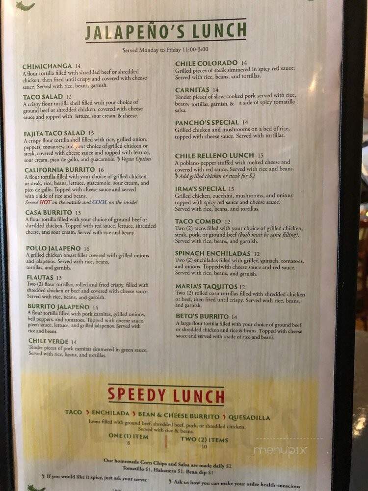 Jalapeno's Grill - Boise, ID menu_pic