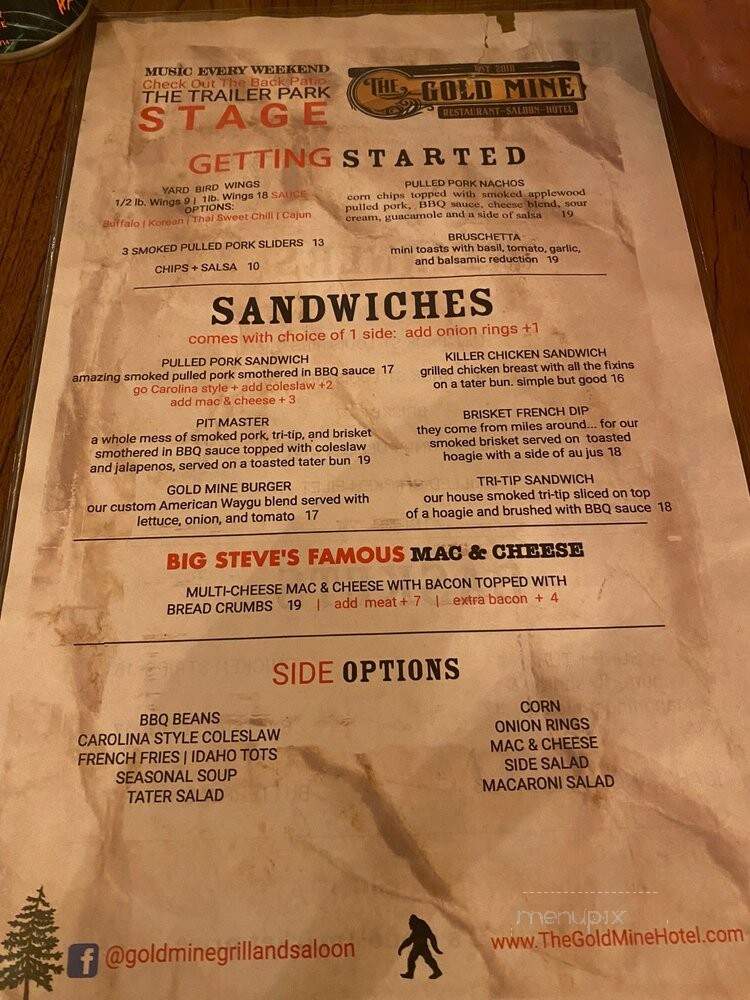 Gold Mine Eatery & Spirits - Boise, ID menu_pic