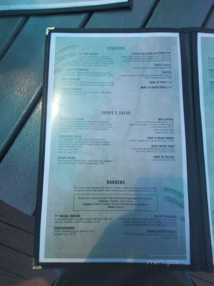 McCall Brewing Co - Mccall, ID menu_pic