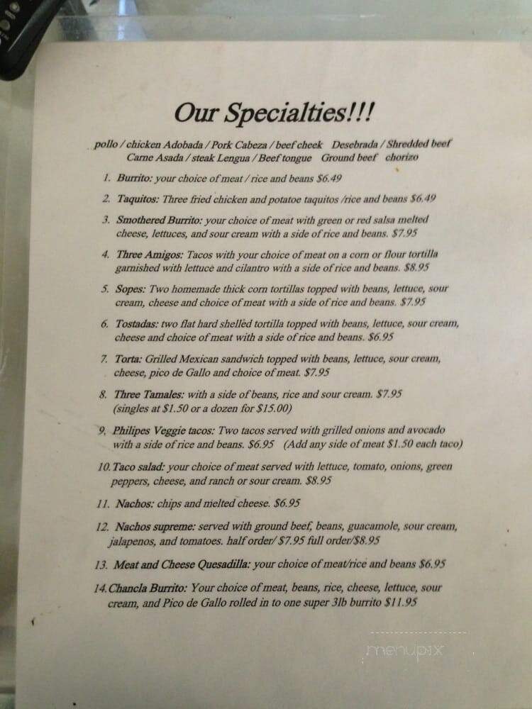 Los Pinos Restaurant - Mountain Home, ID menu_pic