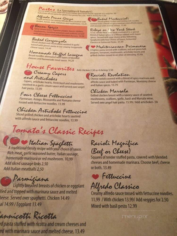 Tomato's Italian Grill - Twin Falls, ID menu_pic