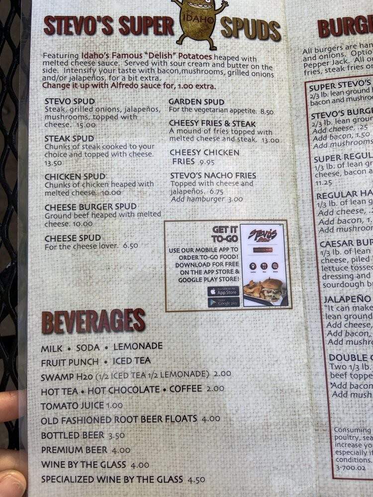 Stevo's - Heyburn, ID menu_pic