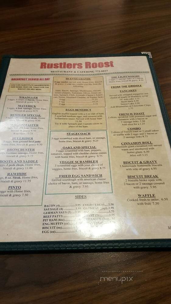 Rustler's Roost - Hayden Lake, ID menu_pic