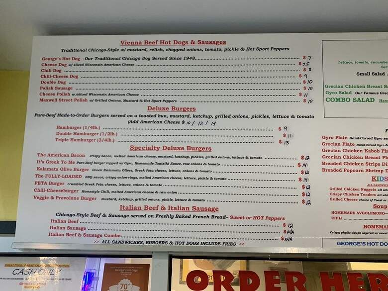 George's Hot Dogs - Chicago, IL menu_pic