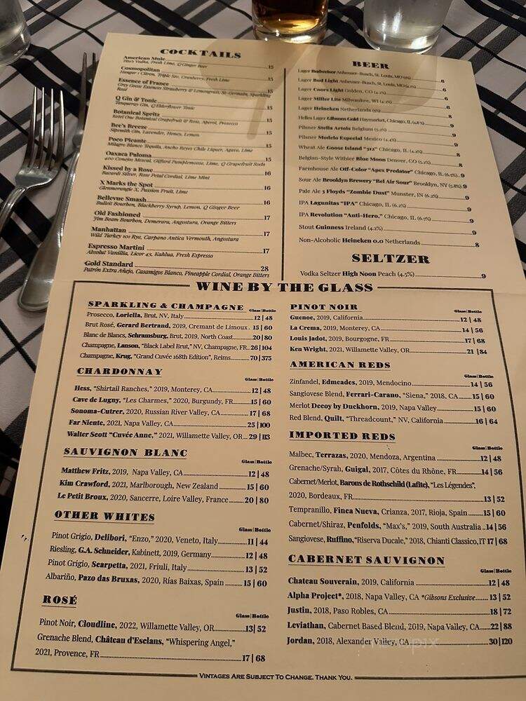 Gibson's Steakhouse & Bar - Chicago, IL menu_pic