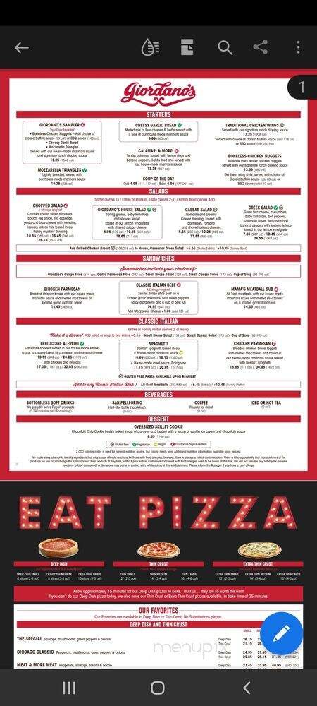 Giordano's Of Addison - Addison, IL menu_pic