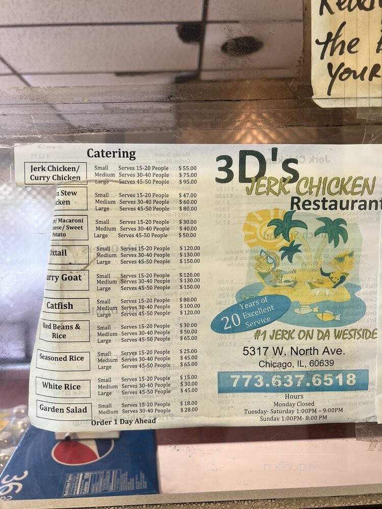 3-D's - Chicago, IL menu_pic