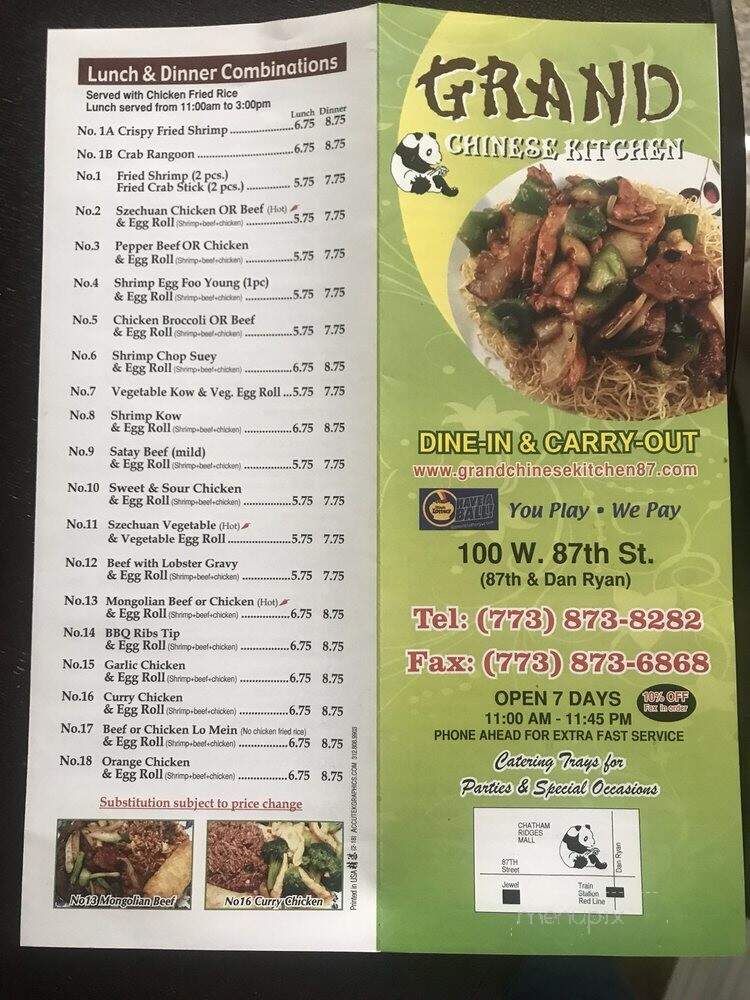 Grand Chinese Kitchen - Chicago, IL menu_pic