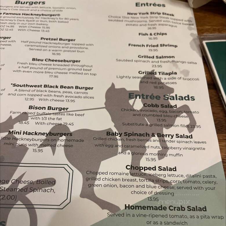 Hackney's On Lake - Glenview, IL menu_pic