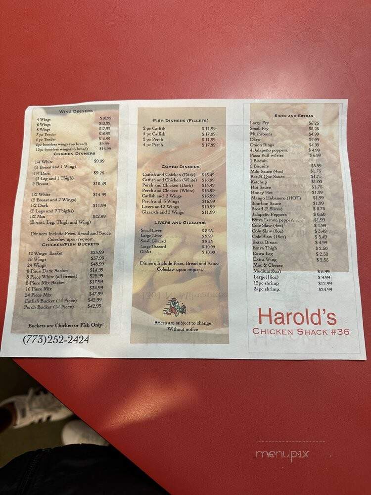 Harold's Chicken - Chicago, IL menu_pic