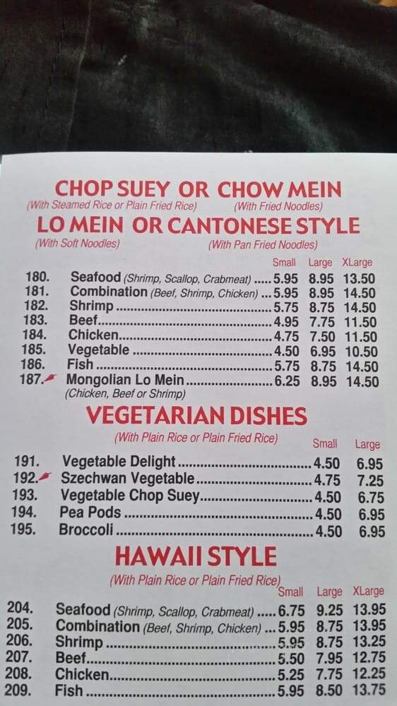 Hua's Open Kitchen - Chicago, IL menu_pic