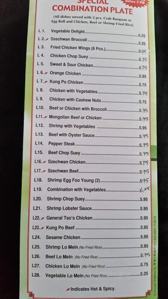 Hua's Open Kitchen - Chicago, IL menu_pic