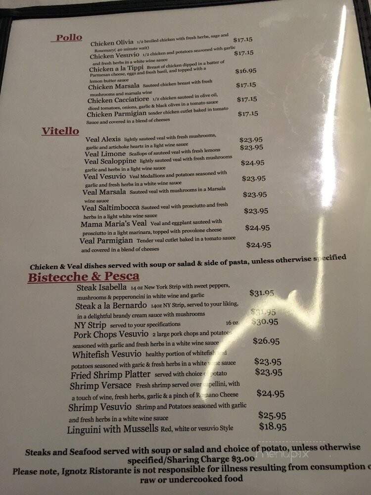 Ignotz Ristorante - Chicago, IL menu_pic