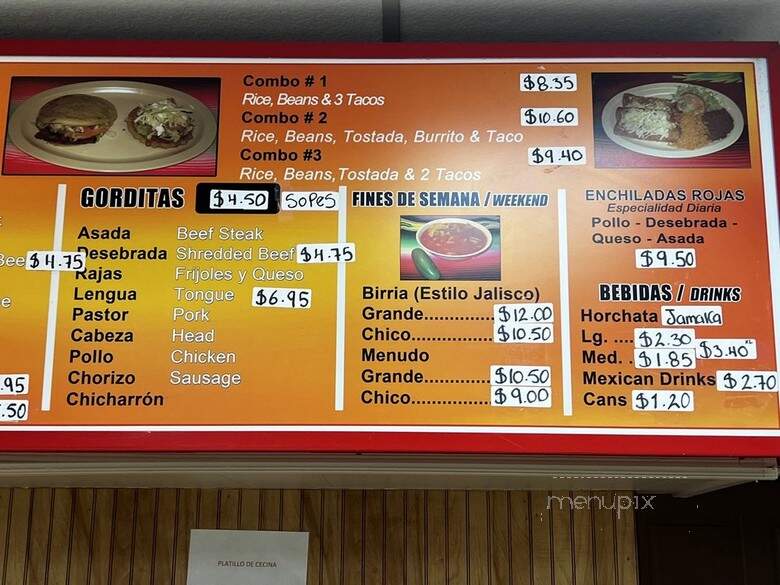 Jalisco Taco's II - Aurora, IL menu_pic