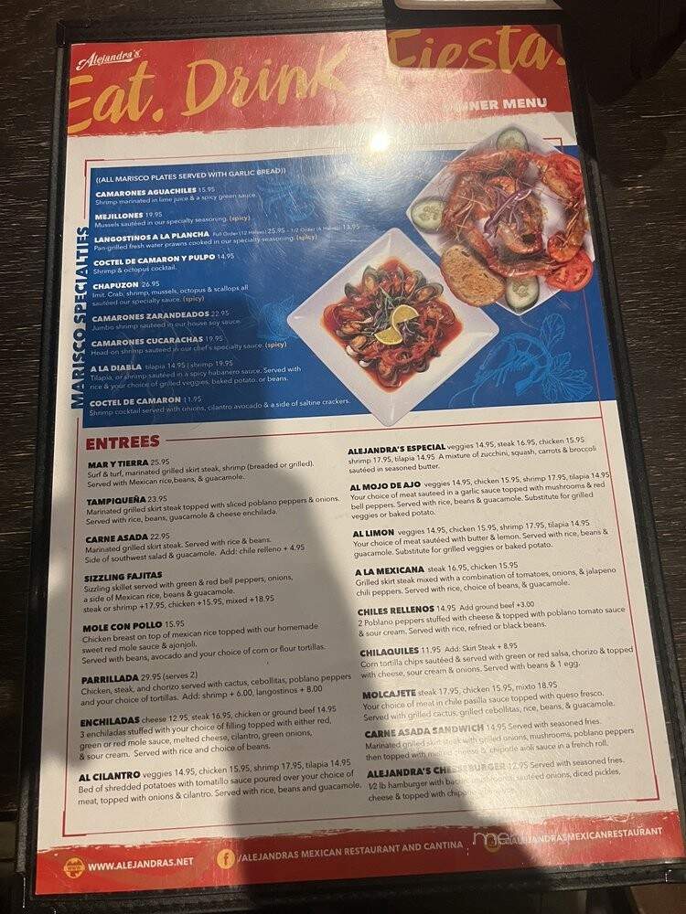 Alejandra's Mexican Cuisine - Northlake, IL menu_pic