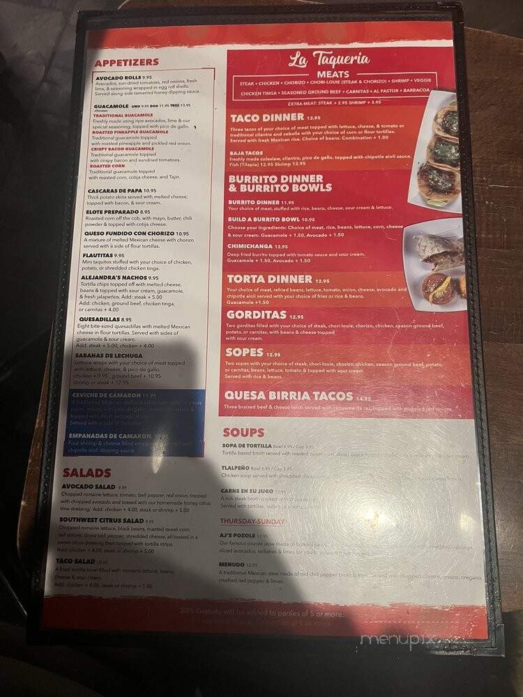 Alejandra's Mexican Cuisine - Northlake, IL menu_pic
