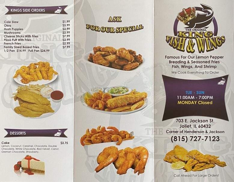 King Fish & Wings - Joliet, IL menu_pic